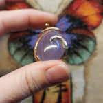 Huge Purple Chalcedony Agate Pendant in 14kt Rose Gold Fill