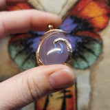 Huge Purple Chalcedony Agate Pendant in 14kt Rose Gold Fill