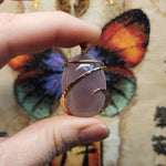 Huge Purple Chalcedony Agate Pendant in 14kt Rose Gold Fill