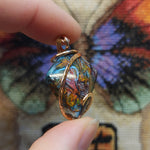 44ct Gem Silica with Native Copper Pendant in Rose Gold Fill