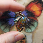 44ct Gem Silica with Native Copper Pendant in Rose Gold Fill
