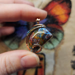 44ct Gem Silica with Native Copper Pendant in Rose Gold Fill