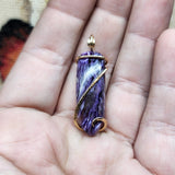 Purple Charoite Pendant in 14kt Yellow Gold Fill