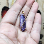 Purple Charoite Pendant in 14kt Yellow Gold Fill