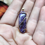 Purple Charoite Pendant in 14kt Yellow Gold Fill
