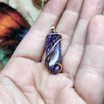 Purple Charoite Pendant in 14kt Yellow Gold Fill