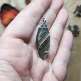 Flashy Labradorite Pendant Necklace in Sterling Silver