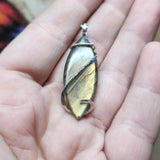 Flashy Labradorite Pendant Necklace in Sterling Silver