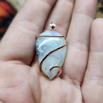 Bright Rainbow Moonstone Pendant in 14kt Rose Gold Fill