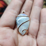 Bright Rainbow Moonstone Pendant in 14kt Rose Gold Fill