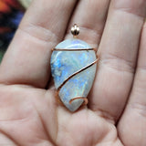 Bright Rainbow Moonstone Pendant in 14kt Rose Gold Fill