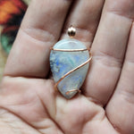Bright Rainbow Moonstone Pendant in 14kt Rose Gold Fill