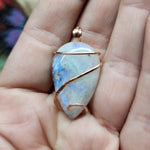 Bright Rainbow Moonstone Pendant in 14kt Rose Gold Fill