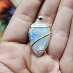 Bright Rainbow Moonstone Pendant in 14kt Rose Gold Fill