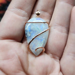 Bright Rainbow Moonstone Pendant in 14kt Rose Gold Fill