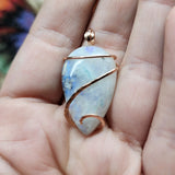 Bright Rainbow Moonstone Pendant in 14kt Rose Gold Fill