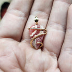 Natural Pink Rhodocrosite Pendant in 14kt Yellow Gold Filled