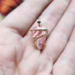 Natural Pink Rhodocrosite Pendant in 14kt Yellow Gold Filled