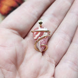 Natural Pink Rhodocrosite Pendant in 14kt Yellow Gold Filled