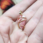 Natural Pink Rhodocrosite Pendant in 14kt Yellow Gold Filled