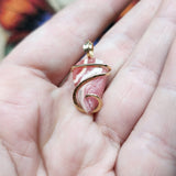 Natural Pink Rhodocrosite Pendant in 14kt Yellow Gold Filled