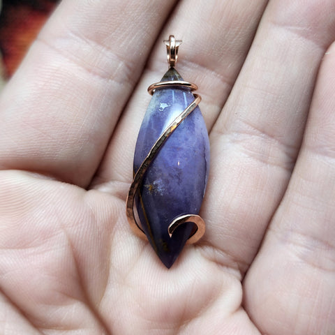 Purple Burro Creek Agate Pendant in Sterling Silver