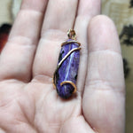 Bright Purple Charoite Pendant in 14kt Yellow Gold Fill