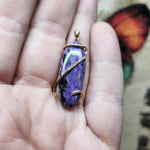 Bright Purple Charoite Pendant in 14kt Yellow Gold Fill