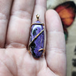 Bright Purple Charoite Pendant in 14kt Yellow Gold Fill