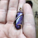 Bright Purple Charoite Pendant in 14kt Yellow Gold Fill