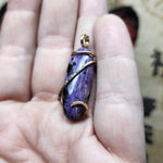 Bright Purple Charoite Pendant in 14kt Yellow Gold Fill