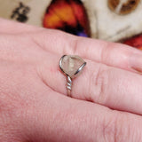Raw Sapphire Crystal Ring in Sterling Silver Sz 10