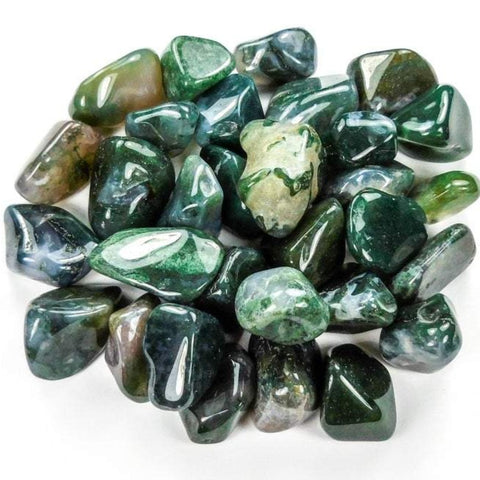 Green Moss Agate Tumbled Polished Stone