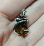 Rare AAA Mexican Fire Agate Gemstone Necklace in Hammered Sterling Silver