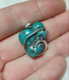 Heart Shape Raw Turquoise Nugget Pendant Sterling Silver from the Morenci Mine