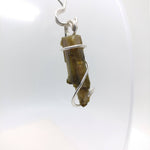 Raw Watermelon Tourmaline Crystal Pendant in Sterling Silver