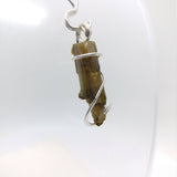 Raw Watermelon Tourmaline Crystal Pendant in Sterling Silver