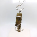 Raw Watermelon Tourmaline Crystal Pendant in Sterling Silver