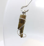 Raw Watermelon Tourmaline Crystal Pendant in Sterling Silver