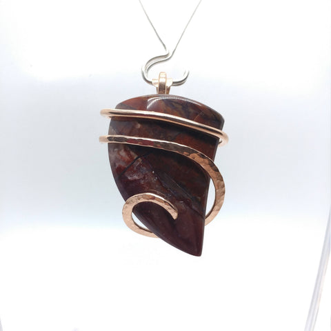 Oregon Jelly Bean Haystack Butte Jasper Pendant in 14kt Rose Gold Filled Pendant