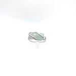 Raw Aquamarine Crystal Ring in Sterling Silver Sz 10.25