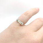 Raw Green Tourmaline Crystal Ring in Sterling Silver Ring Sz 7.75