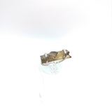 Raw Tourmaline Crystal Bar Ring in Sterling Silver Sz 6.25