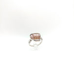 Rough Watermelon Tourmaline Crystal Ring in Sterling Silver Ring Sz 6