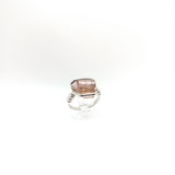 Rough Watermelon Tourmaline Crystal Ring in Sterling Silver Ring Sz 6