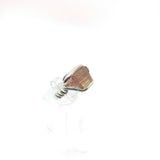 Rough Watermelon Tourmaline Crystal Ring in Sterling Silver Ring Sz 6
