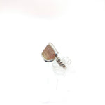 Rough Watermelon Tourmaline Crystal Ring in Sterling Silver Ring Sz 6