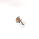 Rough Watermelon Tourmaline Crystal Ring in Sterling Silver Ring Sz 6
