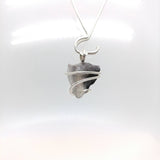 Raw Bicolor Tourmaline Crystal Pendant in Sterling Silver
