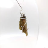 Raw Watermelon Tourmaline Crystal Pendant in Sterling Silver